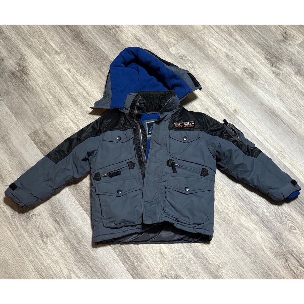 Snozu Expedition Kids Gray‎ Winter Coat Puffer Jacket Hooded Size XS 5/6